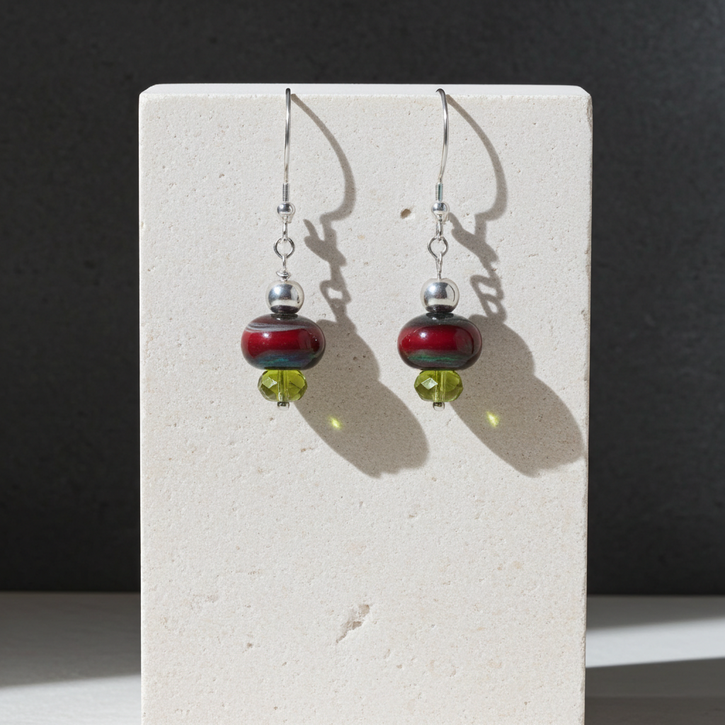 Delicate Handmade Glass Rust Earrings