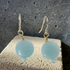 Aqua Amazonite Coin Earrings