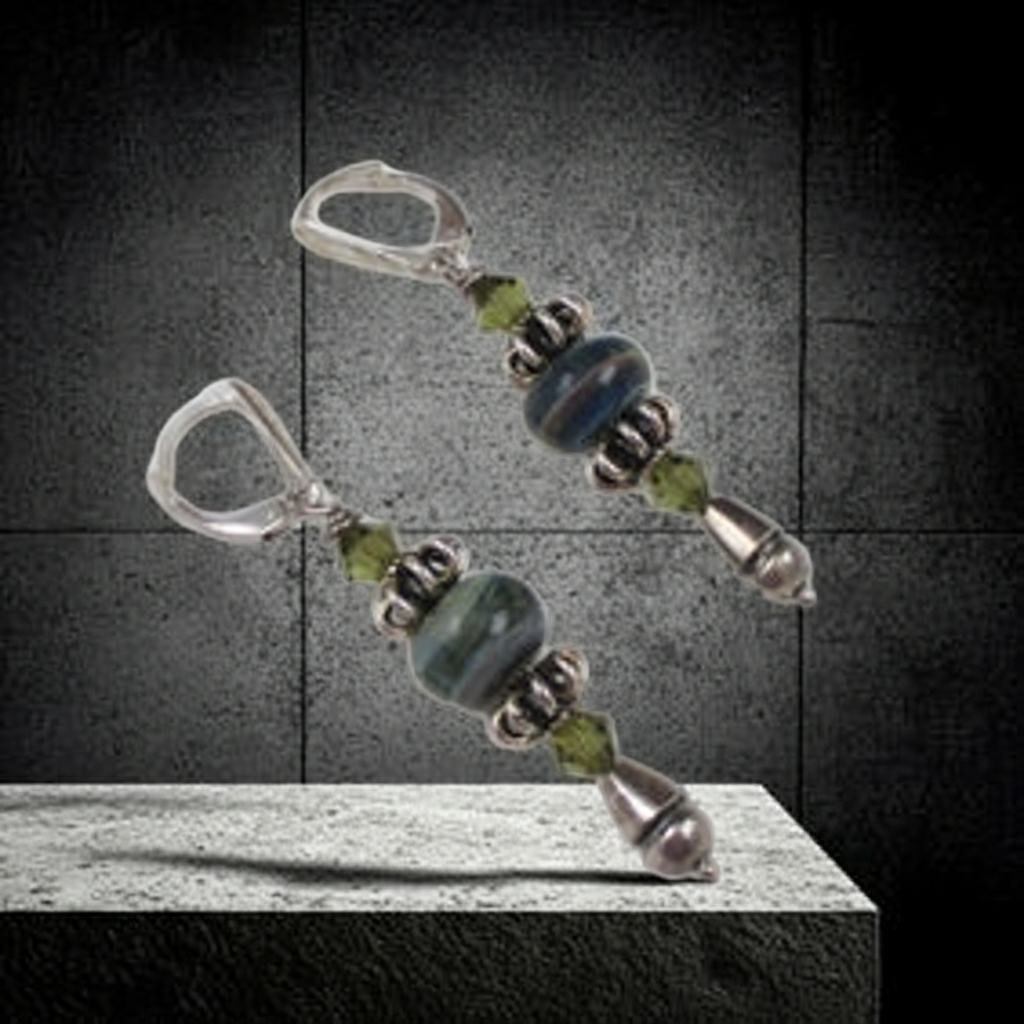 Sterling Silver and Handmade Artisan Bead Earrings