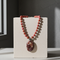 Handmade Pink Beaded Necklace with Gemstone Pendant