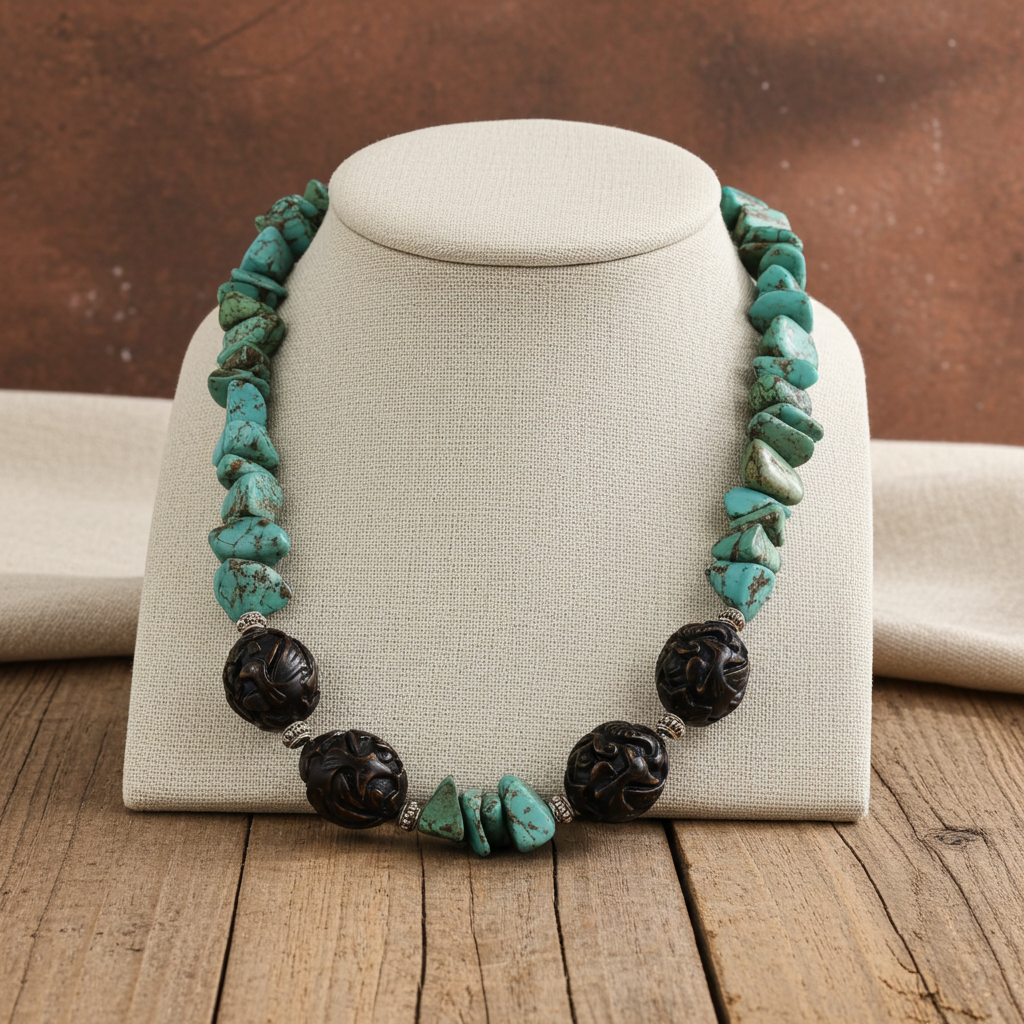 Chunky Turquoise Nugget Necklace