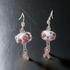Pink Awareness Ribbon & Silver Earrings