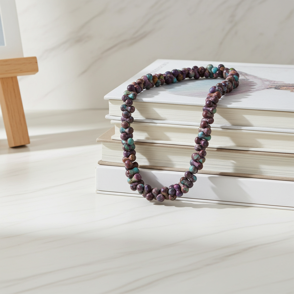Purple Turquoise  Necklace Graduating Turquoise  Bead Necklace