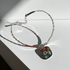 Handmade Brown & Turquoise Ceramic Pendant on Silver Neck Wire
