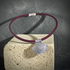 Silver Shield Pendant on Maroon Metallic Cord Necklace