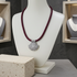 Silver Shield Pendant on Maroon Metallic Cord Necklace