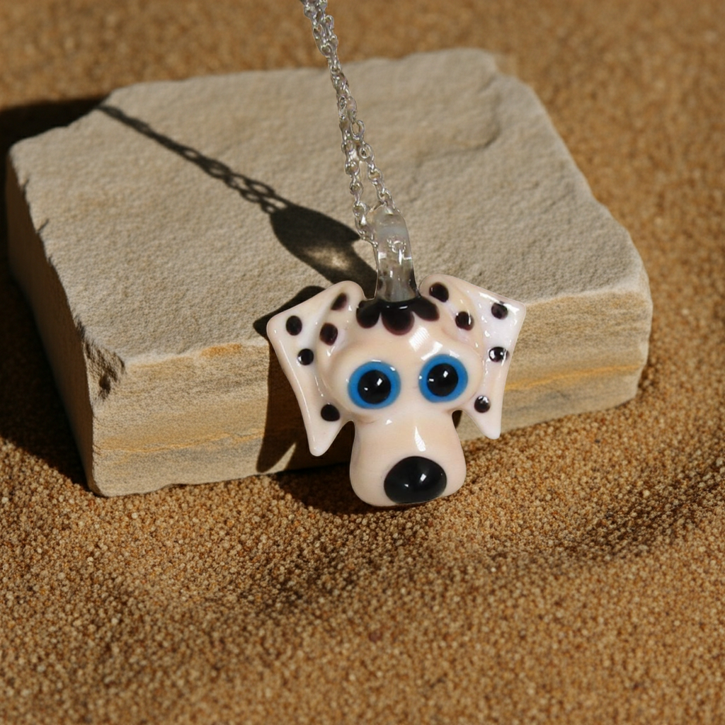 Googly Eyed Dog Pendant Necklace