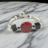 Fair Trade Kazuri Bangle Bracelet in Red and Black.