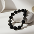 Exquisite Black Beaded Necklace Handmade