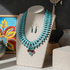 Turquoise Bib Necklace with Dichroic Pendant and Earrings