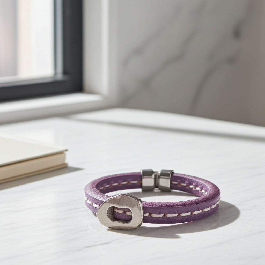 Man's Grape Leather Cord Bracelet