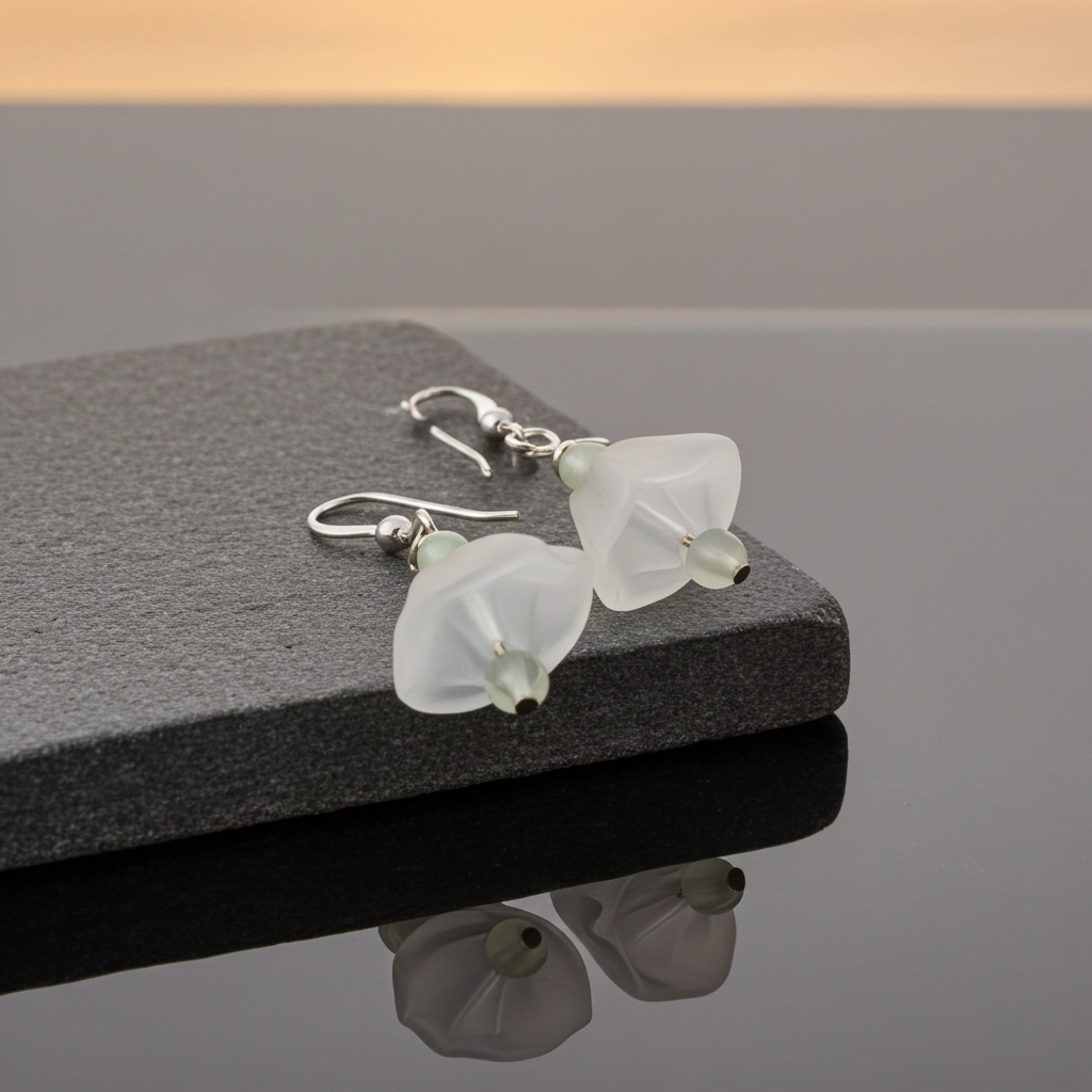 White Resin Nugget Earrings