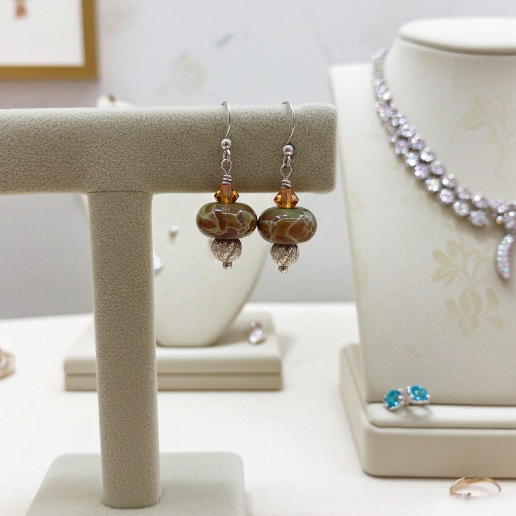 Champagne Artisan Handmade Bead Earrings