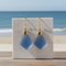 Blue Sky Sea Glass Triangle Drop Earrings
