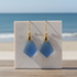 Blue Sky Sea Glass Triangle Drop Earrings