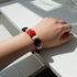 Black, Red & Cream Kazuri Fair Trade Bead Cuff Bracelet