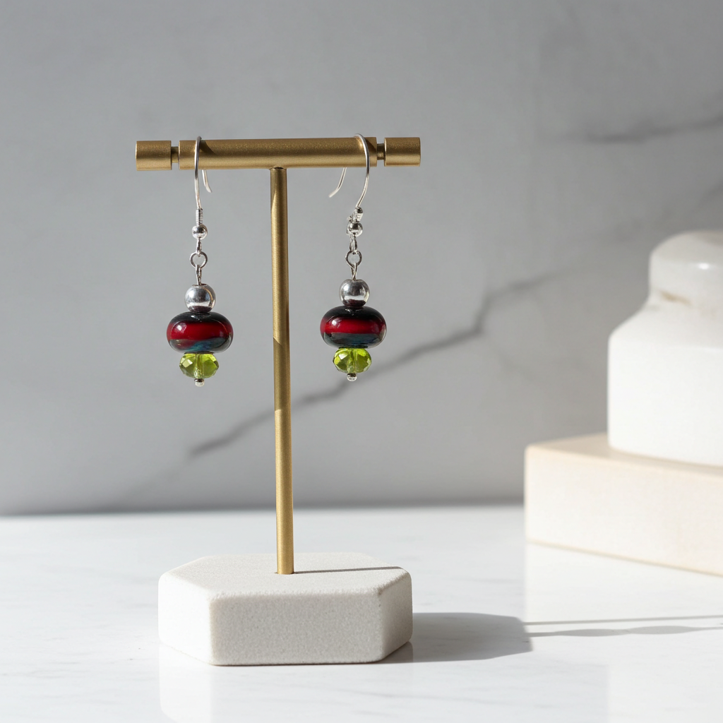 Delicate Handmade Glass Rust Earrings