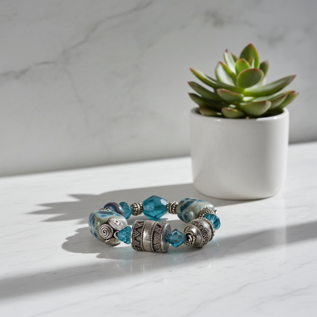 Turquoise Handmade Artisan Bangle Bracelet