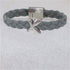 Grey Braided Leather Bracelet with Butterfly - VP's Jewelry 