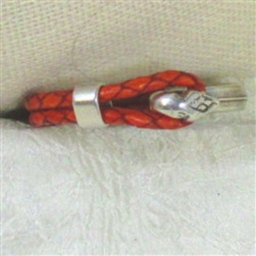 Red Leather Braided Bracelet with Snake Head Clasp - VP's Jewelry