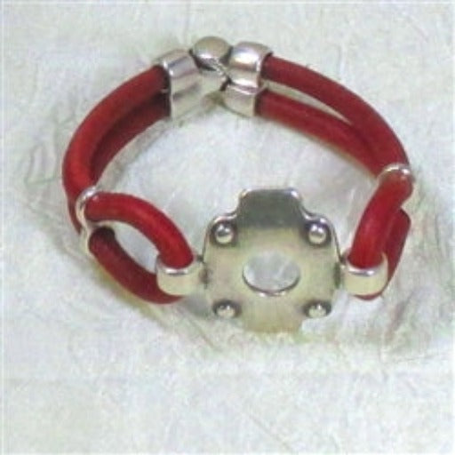 Red Leather Cord Bracelet Unique Cuff Style - VP's Jewelry