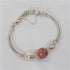 Pink Gemstone & Silver Bangle Bracelet - VP's Jewelry