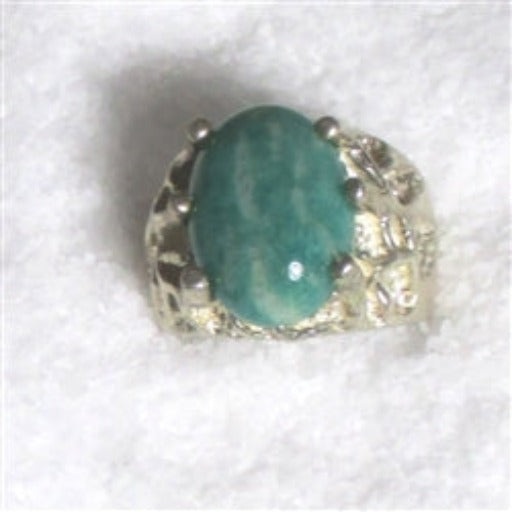 Man's Blue Green Gemstone Amazonite Ring Size 10 1/2 - VP's Jewelry