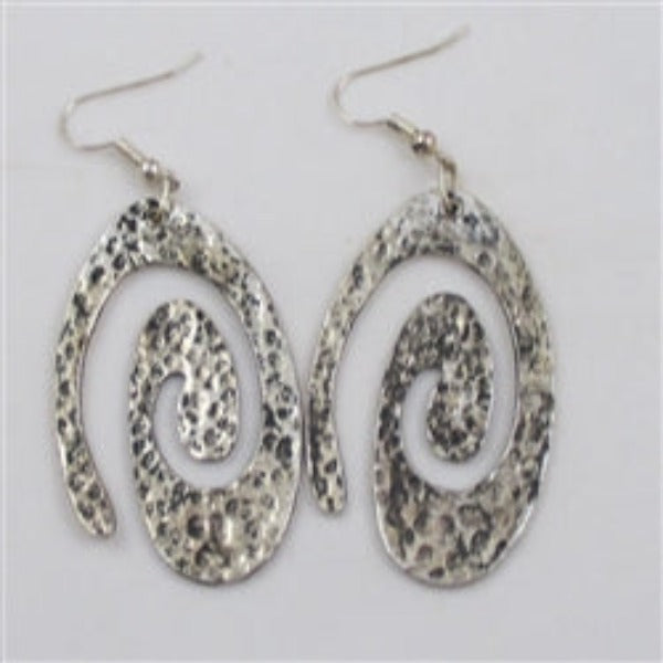 Bold Silver Swirled Charm Dangle Earrings - VP's Jewelry