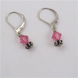Rose Pink Crystal Delicate Earrings - VP's Jewelry