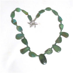 Unique designer cut turquoise necklace