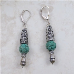 Carved Turquoise Earrings - VP's Jewelry 