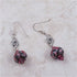 Rose and Black Glass Bead Earrings - VP's Jewelry