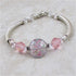 delicate pink & aqua bangle bracelet