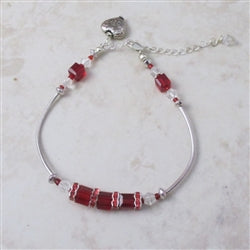 Unique Red Crystal Bangle Bracelet - VP's Jewelry