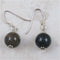 Dark green Indian agate gemstone earrings