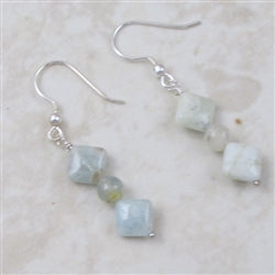 Handmade Aquamarine gemstone earrings drop style