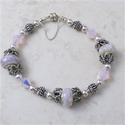 Handmade Bracelet in Artisan Pearl Pink Beads - VP's Jewelry  