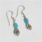 turquoise hand cut bead earrings