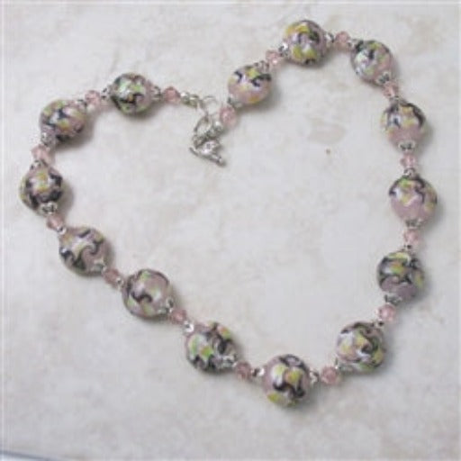 Pink Artisan Bead Handmade Necklace - VP's Jewelry 