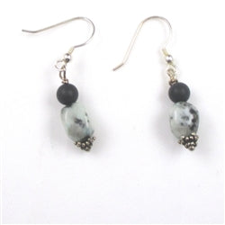 Kiwi Jasper and black onyx earrings