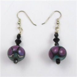 Handmade Purple & Black Artisan Earrings - VP's Jewelry