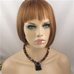 Handmade Agate Gemstone Necklace with Black Onyx Pendant - VP's Jewelry