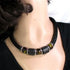 Handmade Black Beads on Black Metallic Cord Necklace - VP's Jewelry
