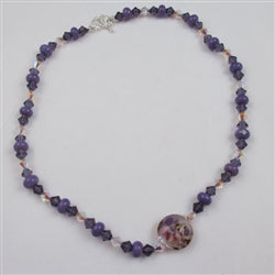 Purple Handmade Artisan Bead Necklace - VP's Jewelry 