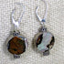 Sterling silver encased gemstone earring