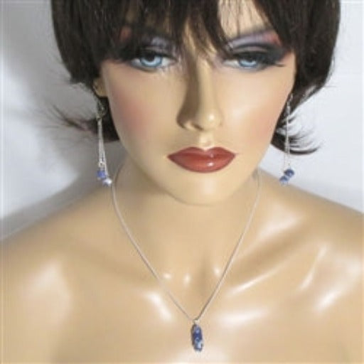 Blue Sodalite Pendant Necklace and Earrings - VP's Jewelry