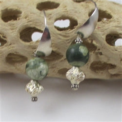 Classic rain forest jasper and silver earrings