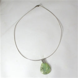 Pendant Designer Cut Green Opal Gemstone  Necklace