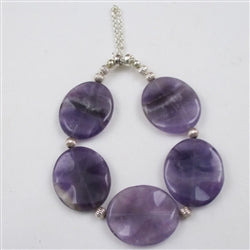 Big Bold Amethyst Coin Beaded Bracelet - VP's Jewelry 