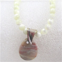 Ocean Wave Jasper on Mother of Pearl Necklace - VP's Jewelry